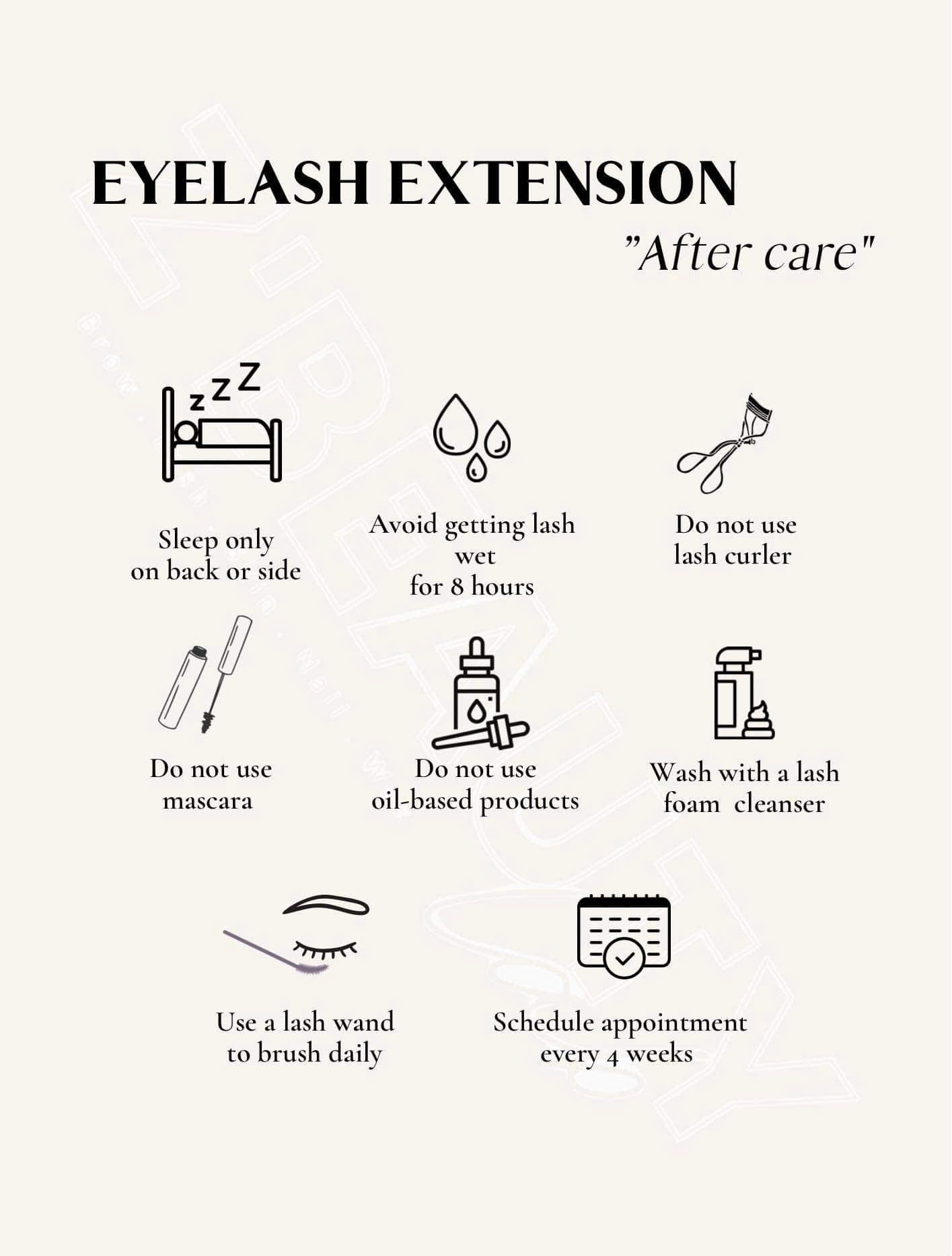 Lash care instructions 2