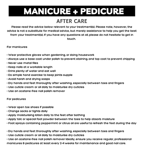 Nail precare instructions